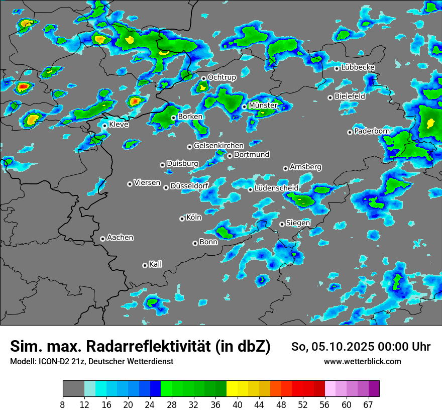 Modellkarten Simuliertes Radarbild