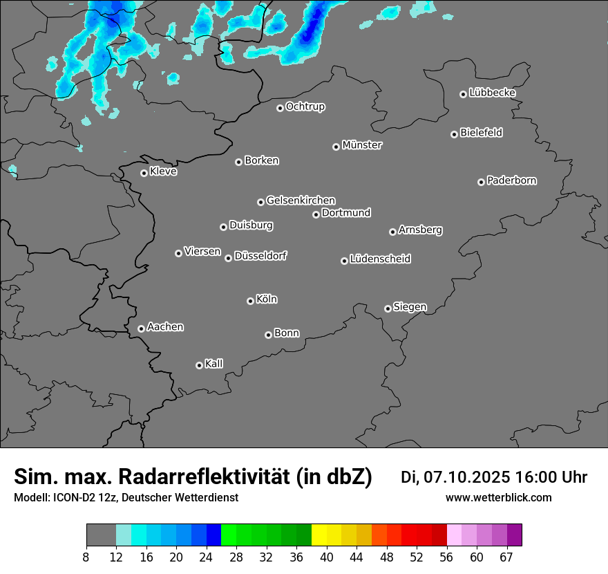 Modellkarten Simuliertes Radarbild
