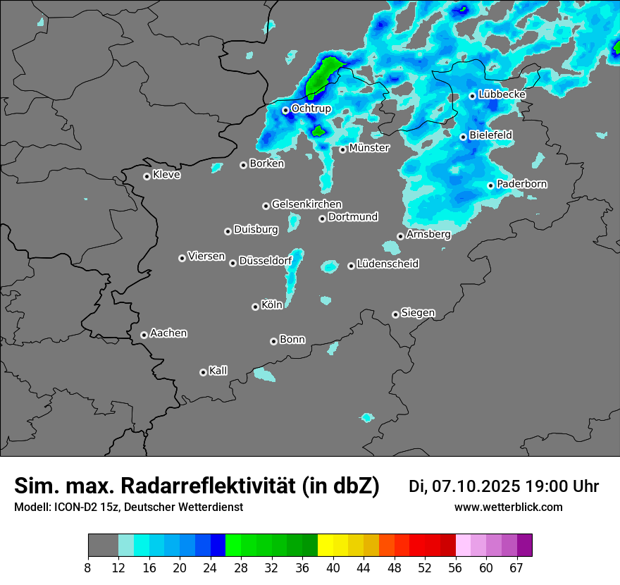 Modellkarten Simuliertes Radarbild