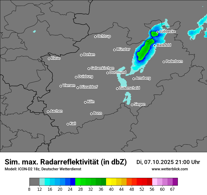 Modellkarten Simuliertes Radarbild
