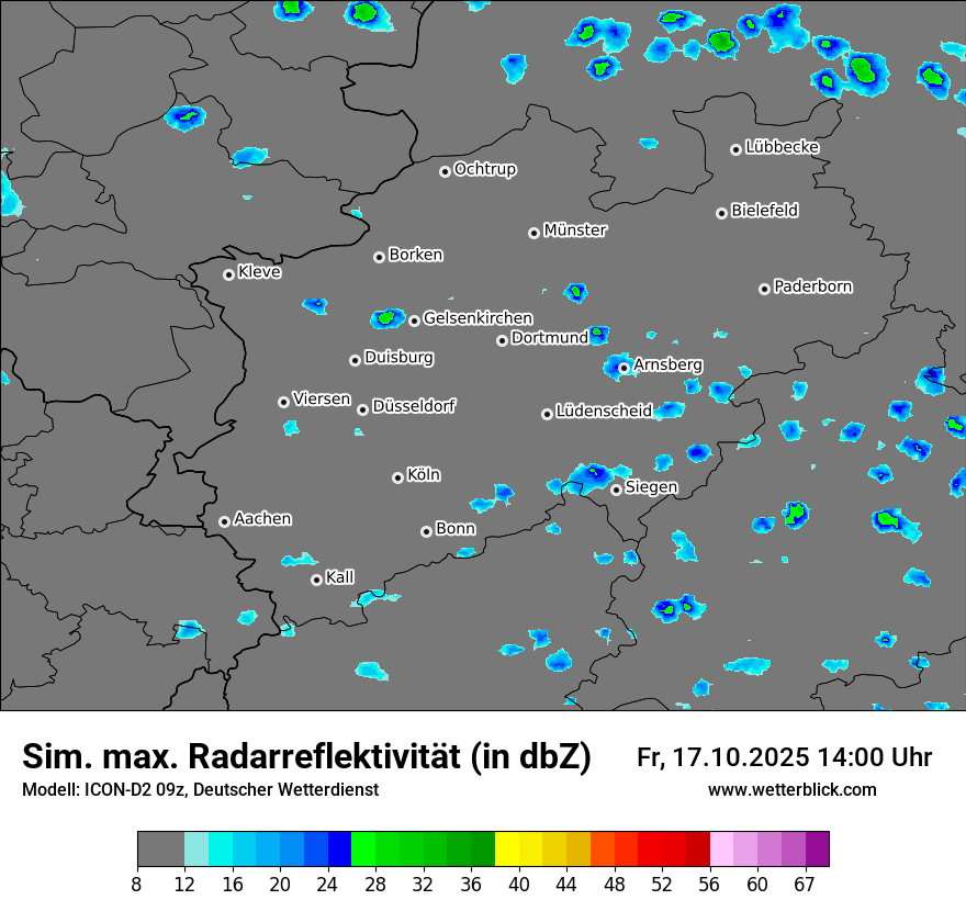 Modellkarten Simuliertes Radarbild