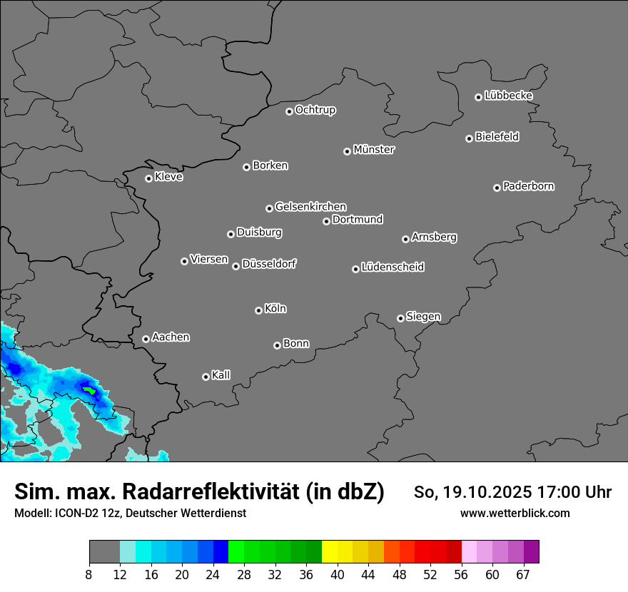 Modellkarten Simuliertes Radarbild