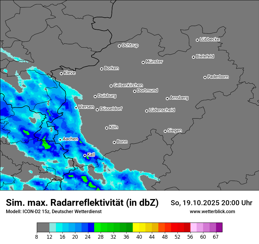 Modellkarten Simuliertes Radarbild