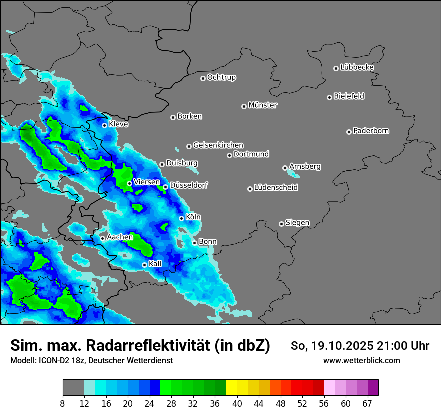 Modellkarten Simuliertes Radarbild