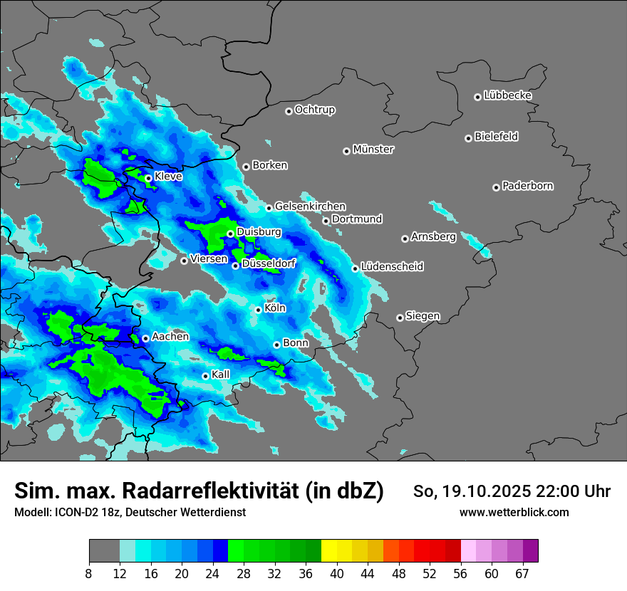 Modellkarten Simuliertes Radarbild