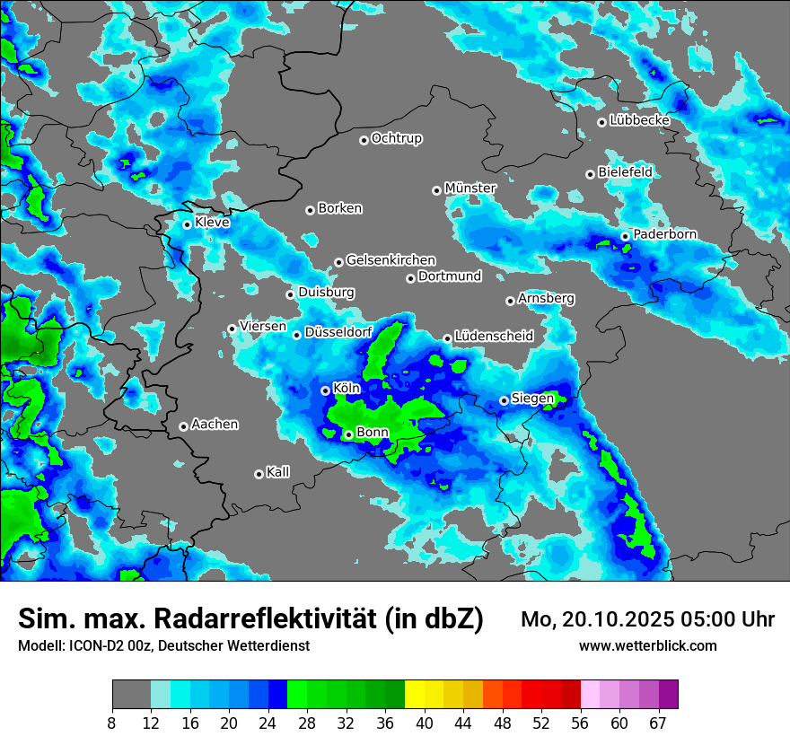 Modellkarten Simuliertes Radarbild