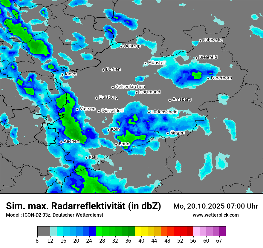 Modellkarten Simuliertes Radarbild