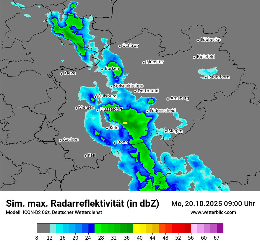 Modellkarten Simuliertes Radarbild