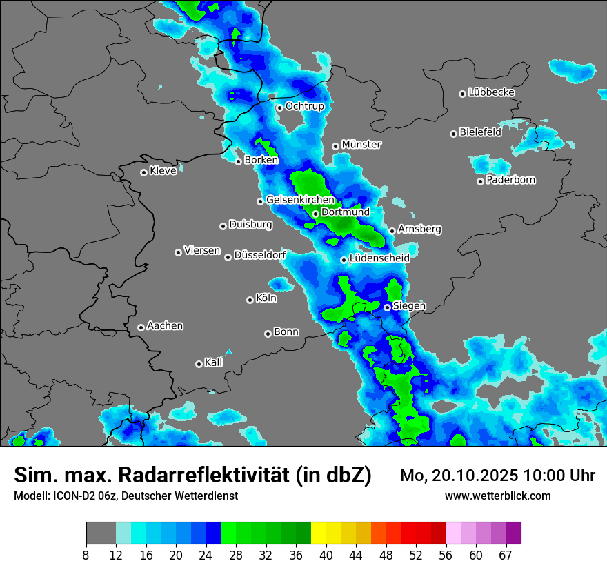 Modellkarten Simuliertes Radarbild