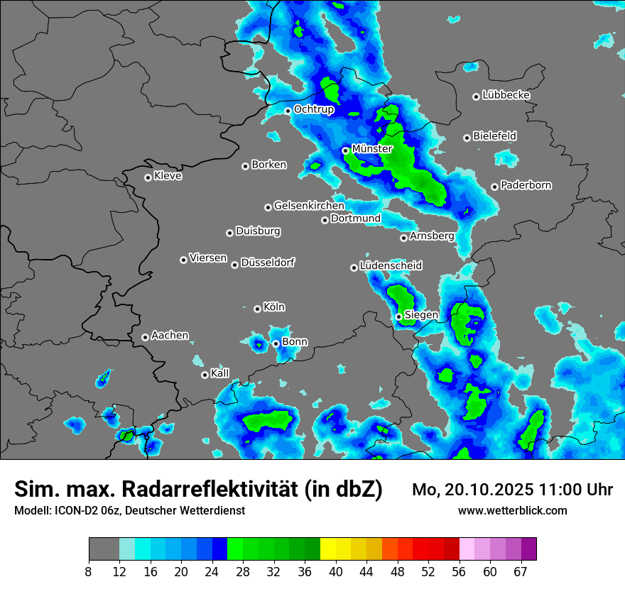 Modellkarten Simuliertes Radarbild