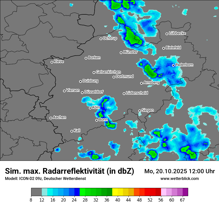 Modellkarten Simuliertes Radarbild