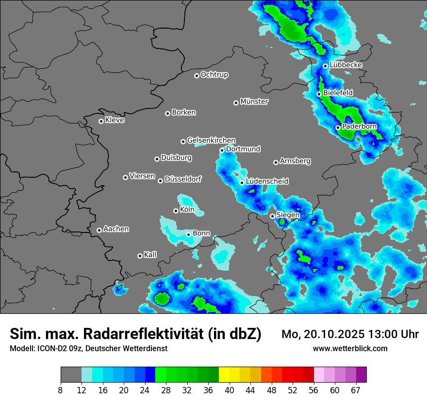 Modellkarten Simuliertes Radarbild