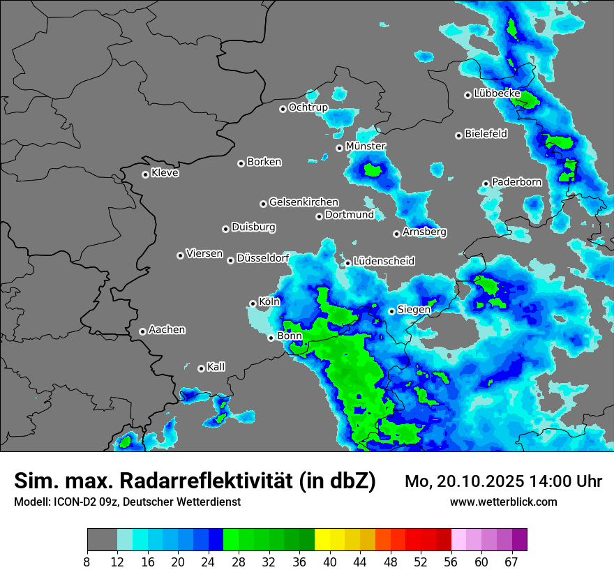 Modellkarten Simuliertes Radarbild