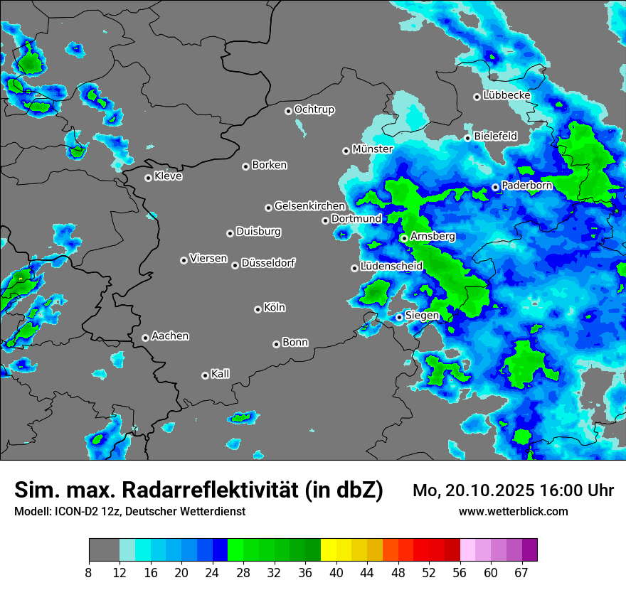 Modellkarten Simuliertes Radarbild