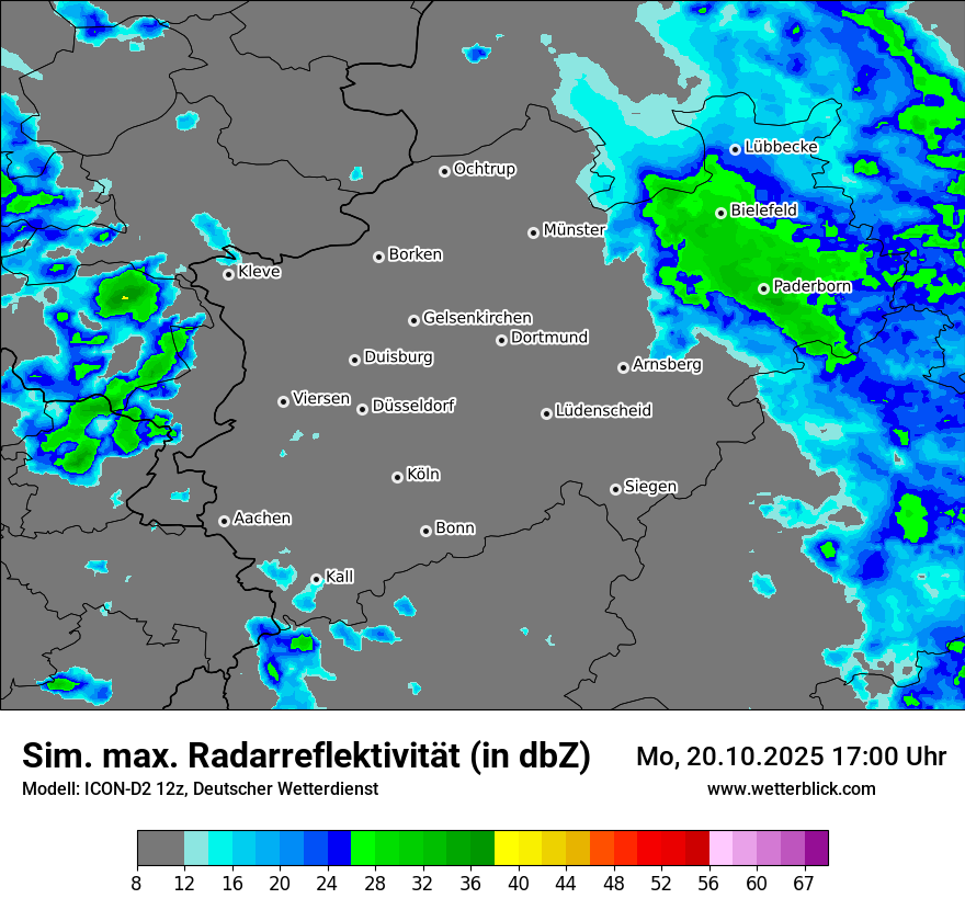 Modellkarten Simuliertes Radarbild