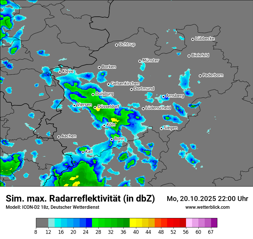 Modellkarten Simuliertes Radarbild