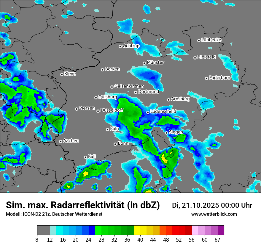 Modellkarten Simuliertes Radarbild