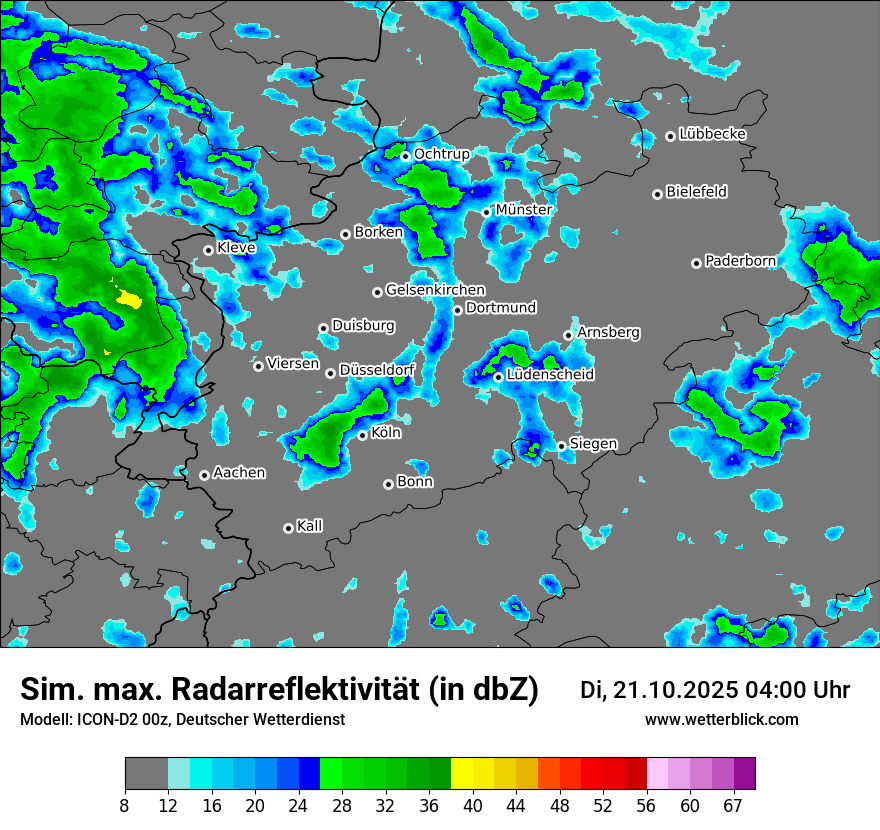 Modellkarten Simuliertes Radarbild