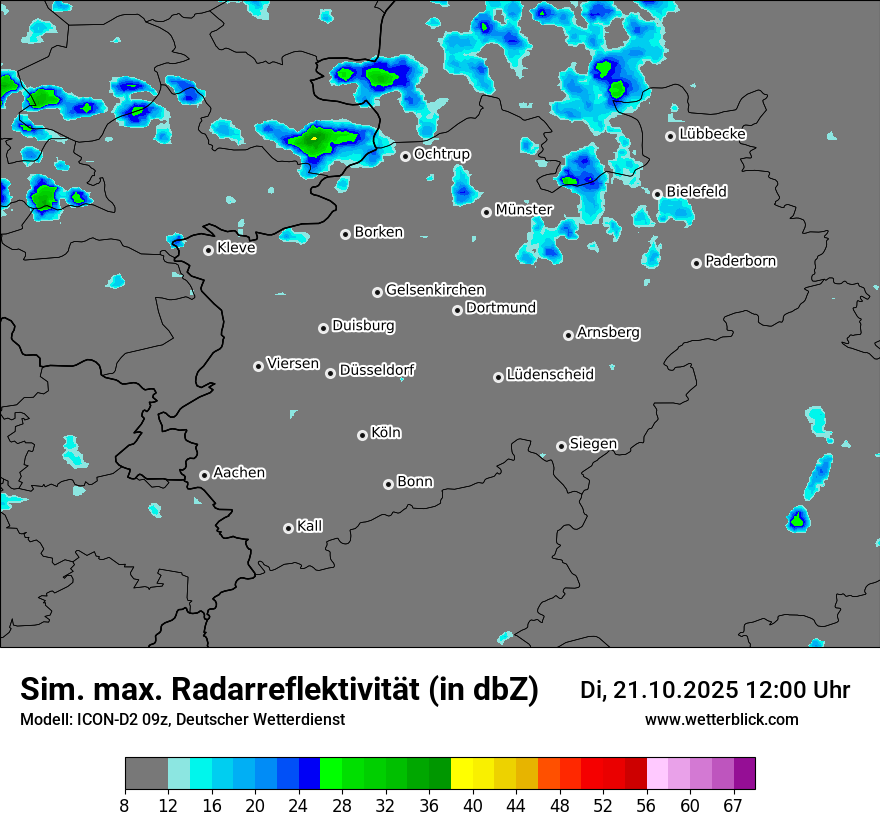Modellkarten Simuliertes Radarbild