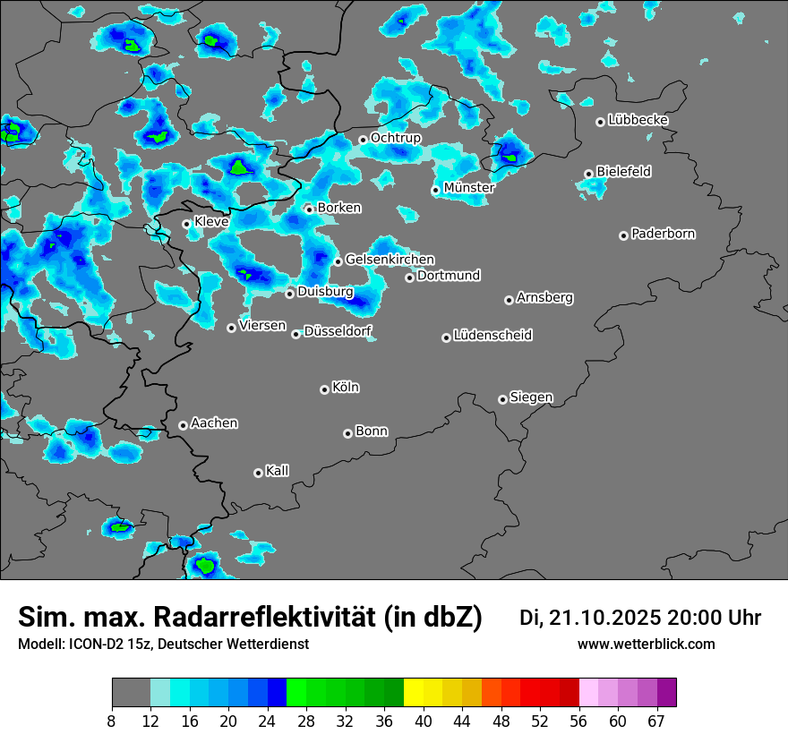 Modellkarten Simuliertes Radarbild