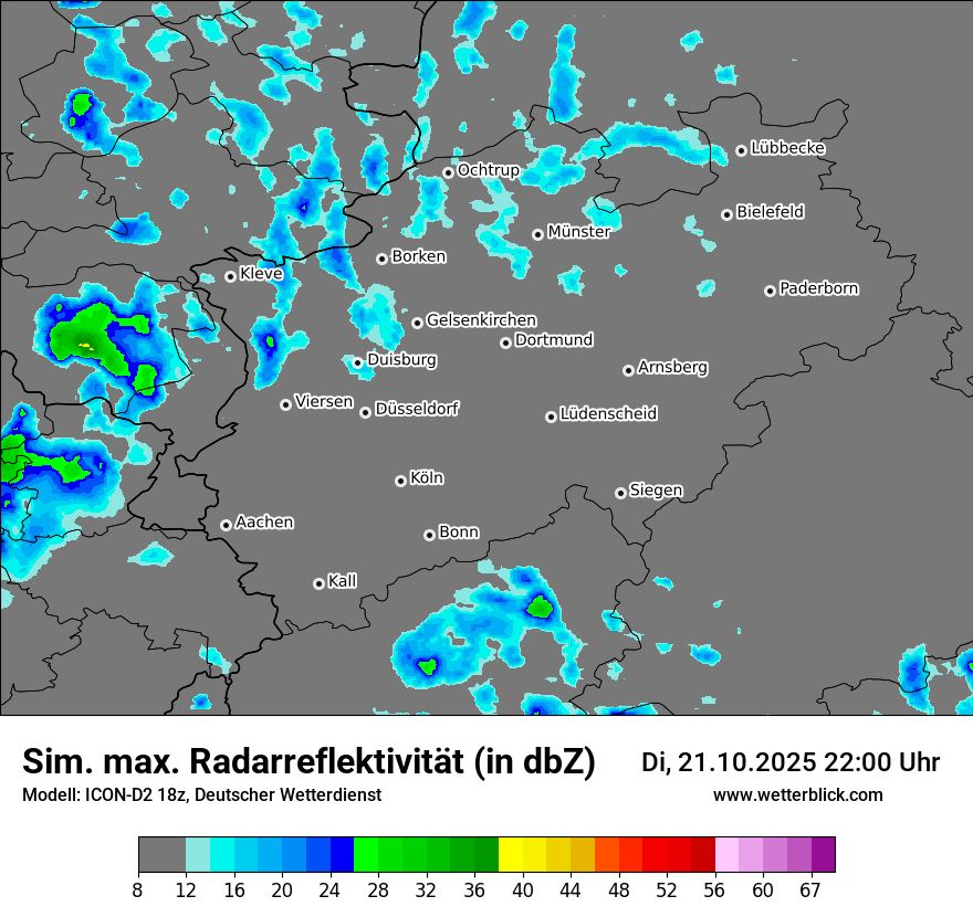 Modellkarten Simuliertes Radarbild