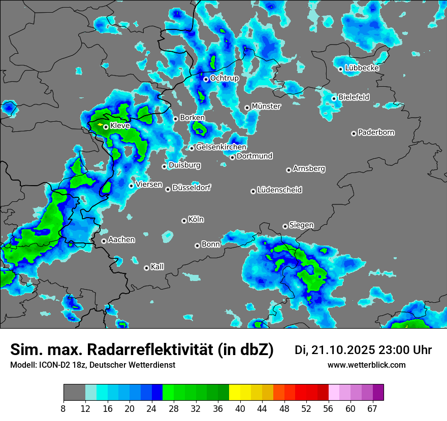 Modellkarten Simuliertes Radarbild