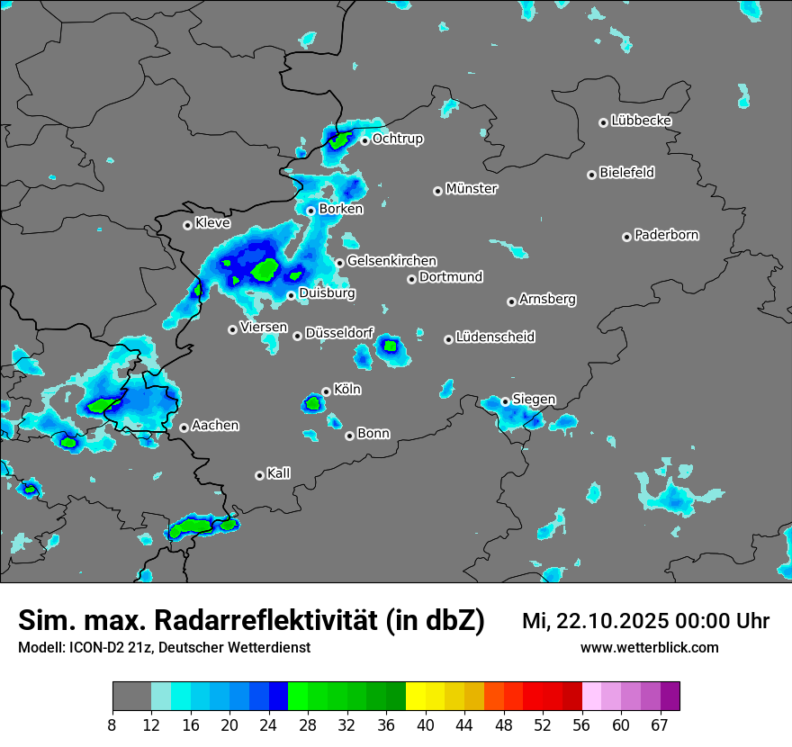 Modellkarten Simuliertes Radarbild
