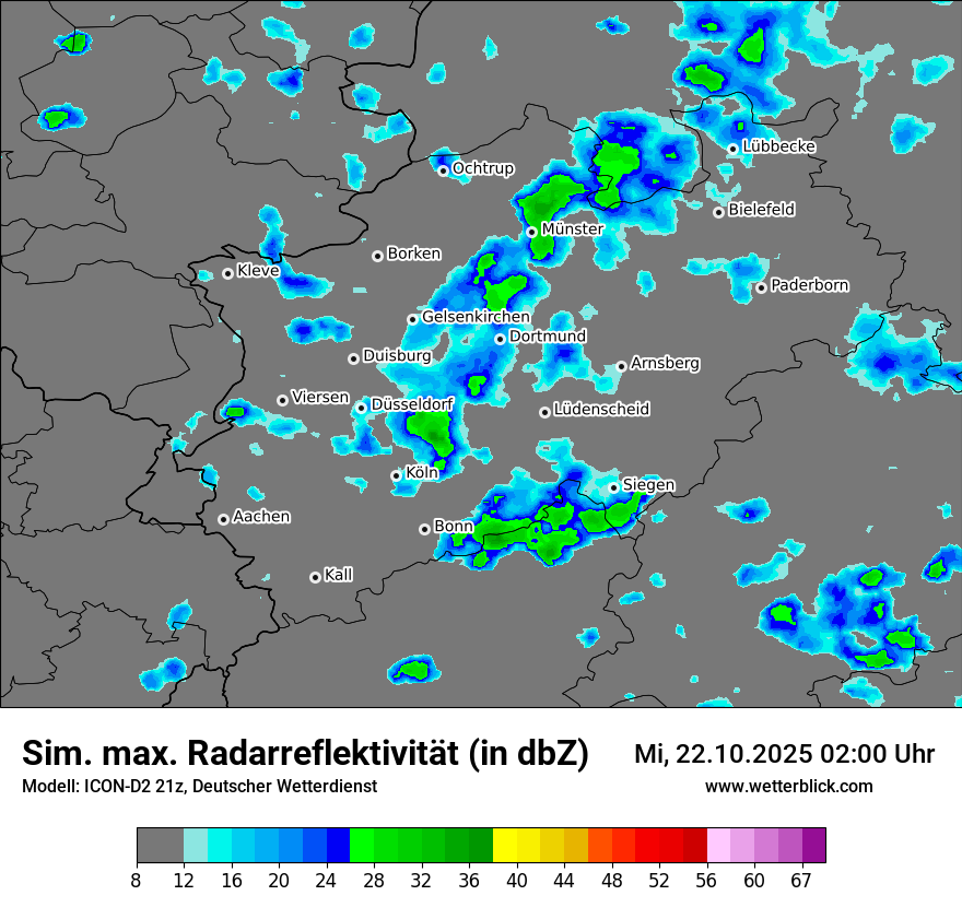 Modellkarten Simuliertes Radarbild