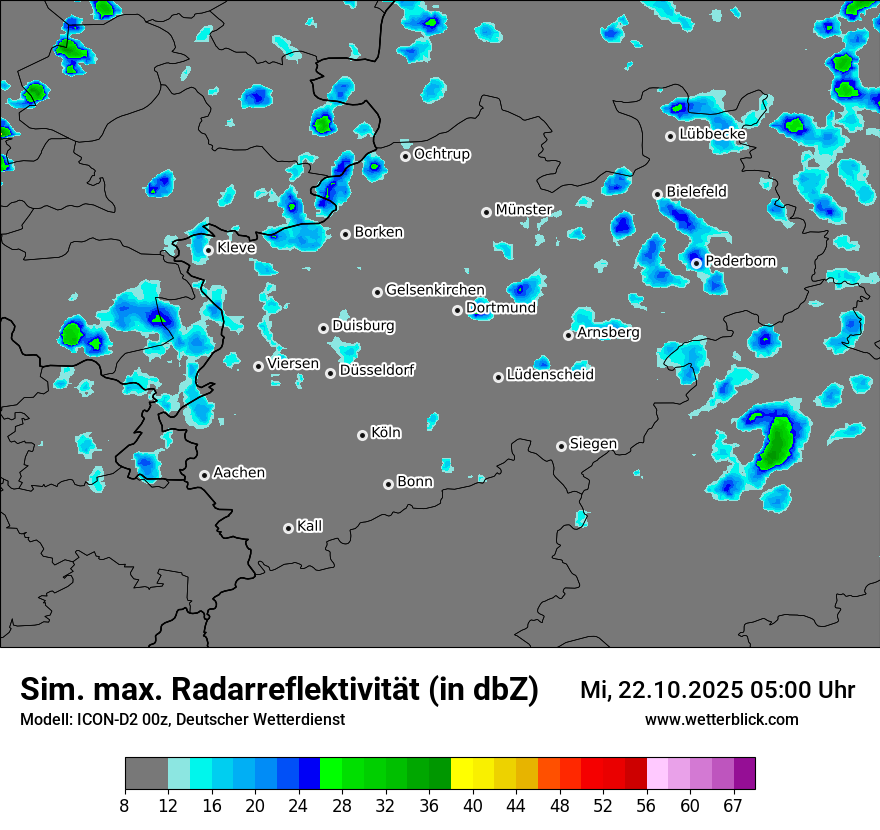 Modellkarten Simuliertes Radarbild
