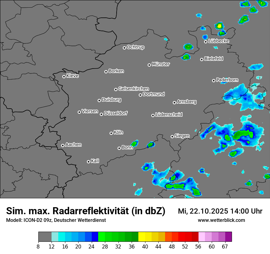 Modellkarten Simuliertes Radarbild