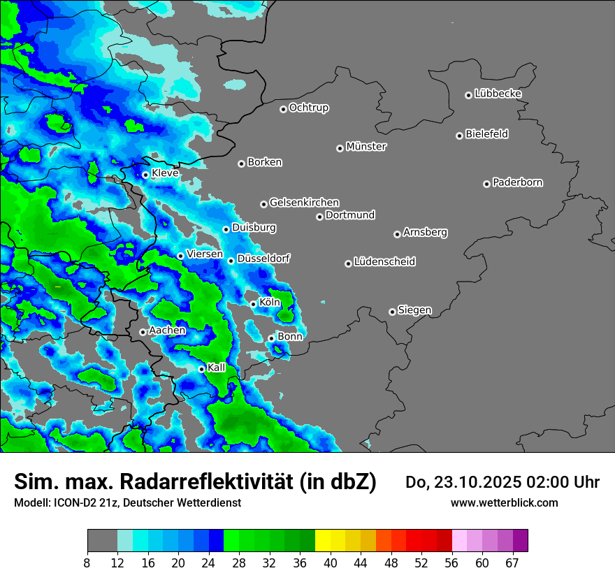 Modellkarten Simuliertes Radarbild
