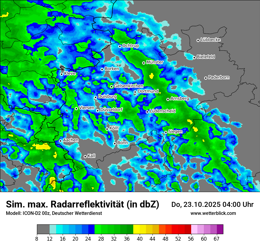 Modellkarten Simuliertes Radarbild