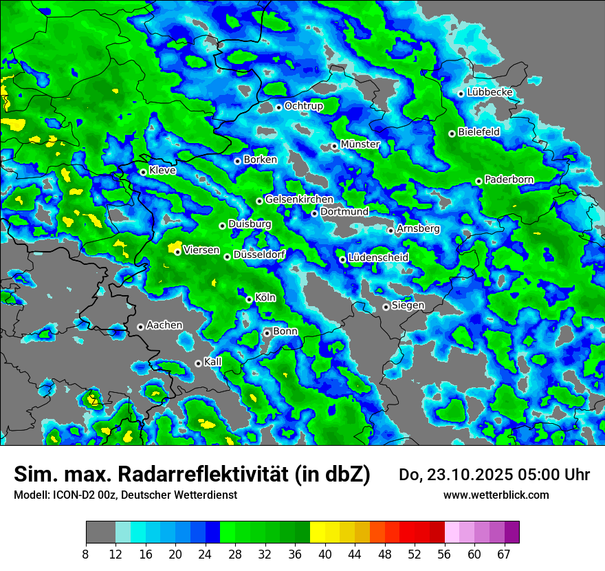 Modellkarten Simuliertes Radarbild