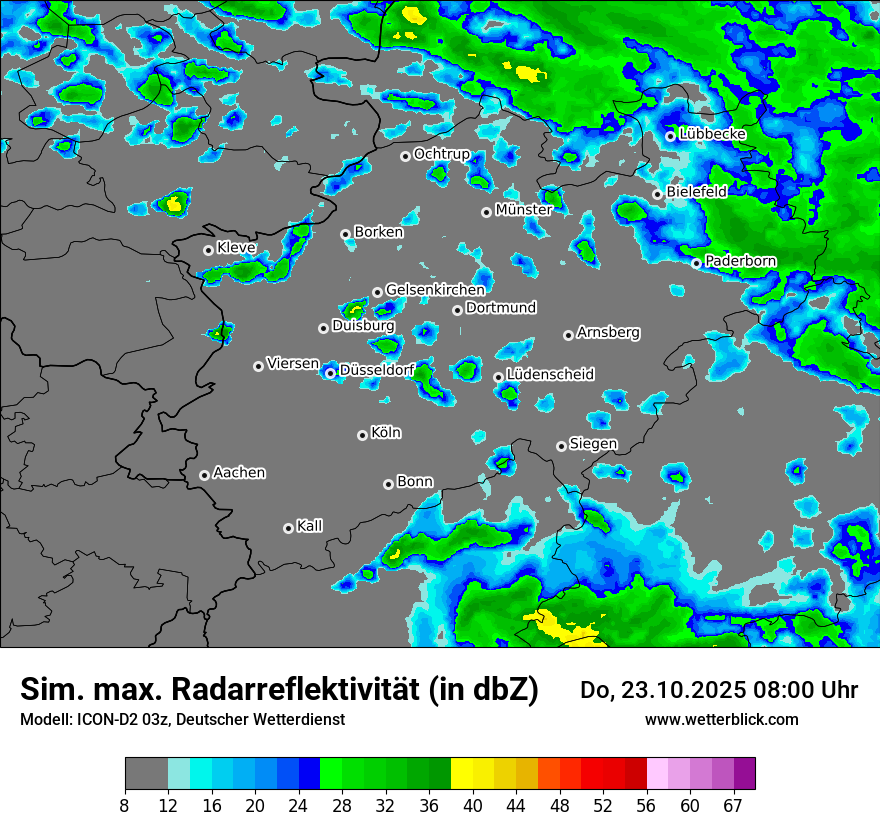 Modellkarten Simuliertes Radarbild