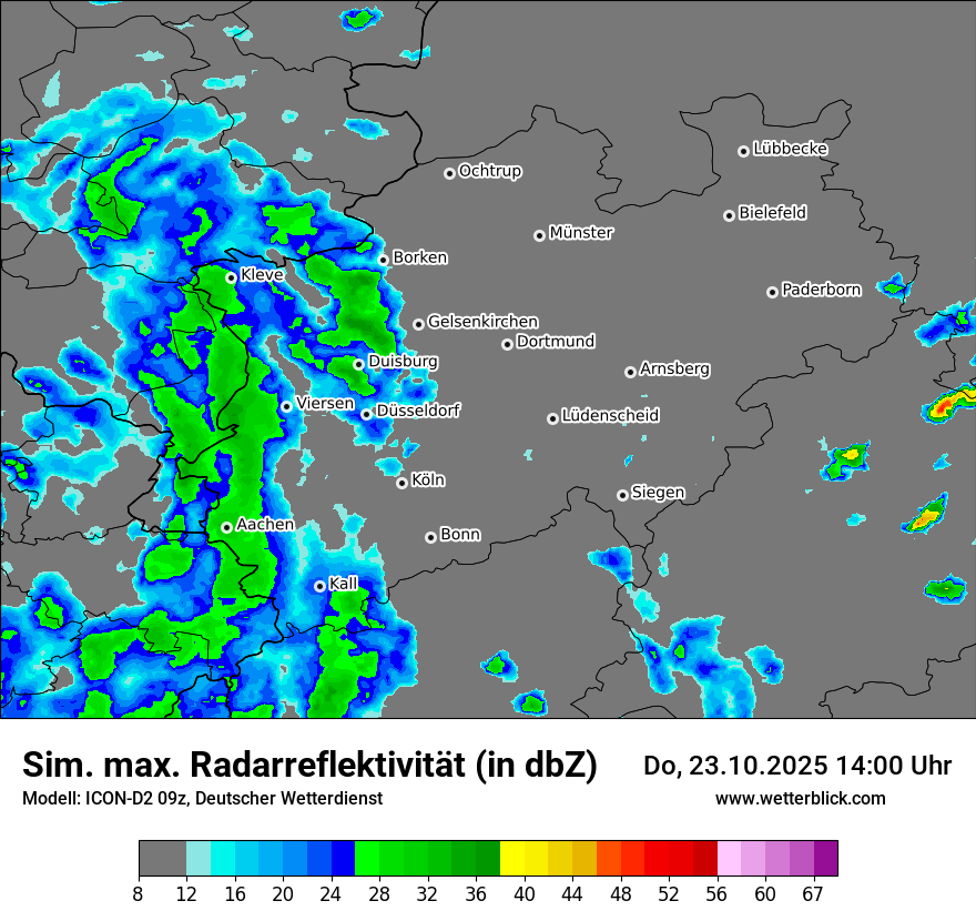 Modellkarten Simuliertes Radarbild