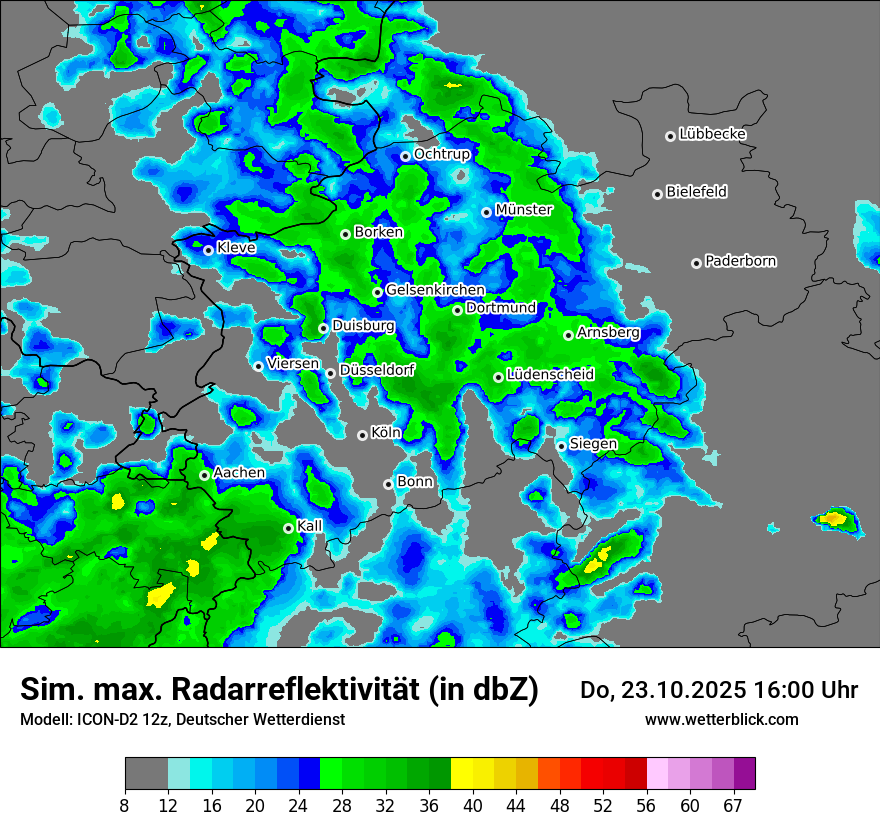 Modellkarten Simuliertes Radarbild