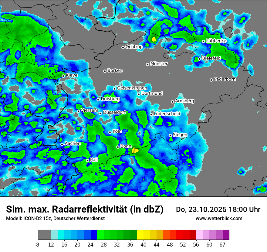 Modellkarten Simuliertes Radarbild