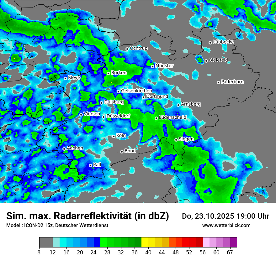 Modellkarten Simuliertes Radarbild