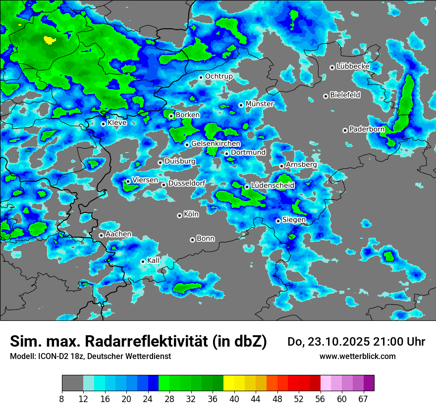Modellkarten Simuliertes Radarbild