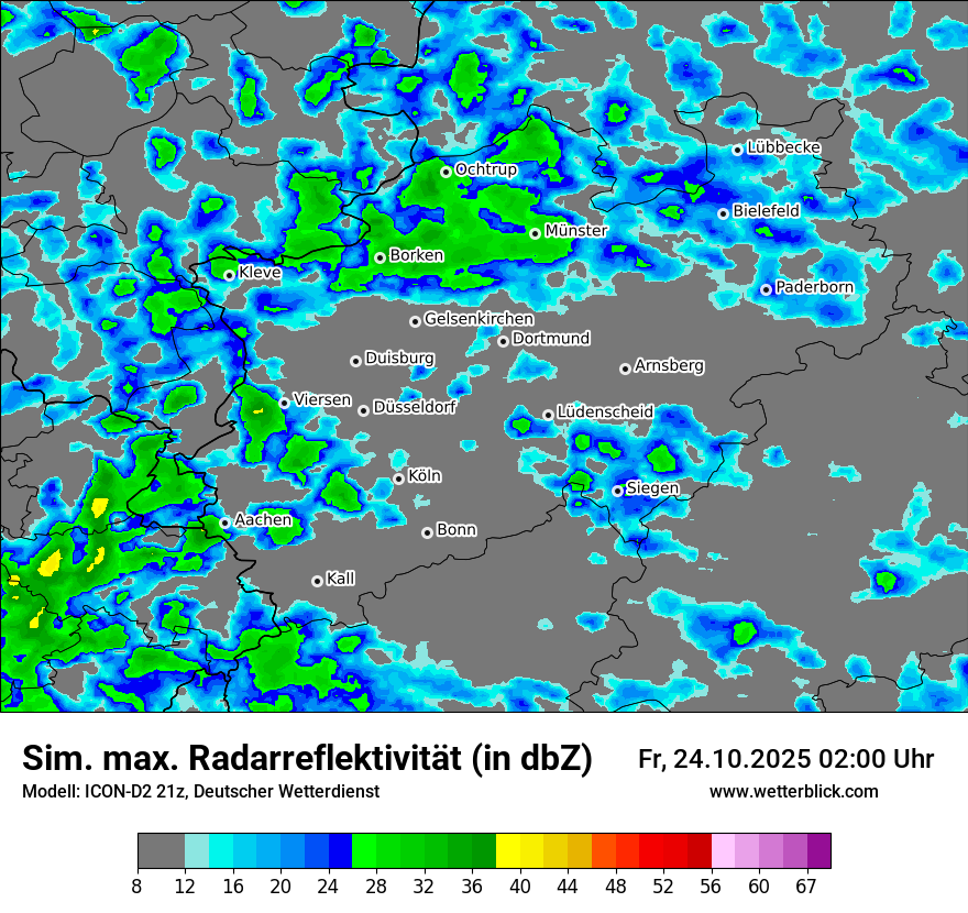Modellkarten Simuliertes Radarbild