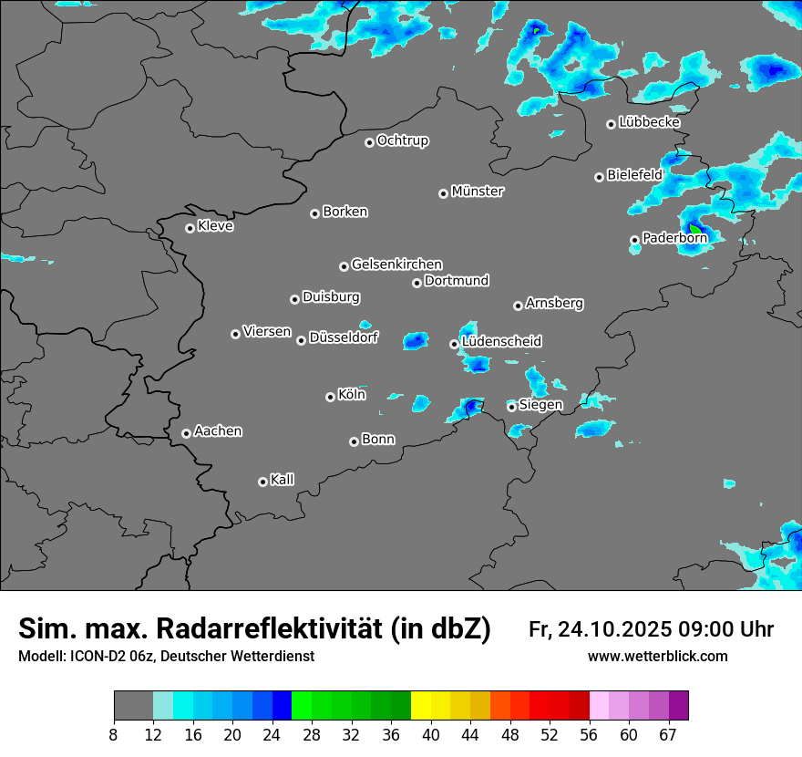 Modellkarten Simuliertes Radarbild