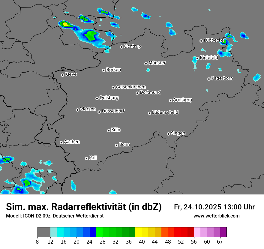 Modellkarten Simuliertes Radarbild