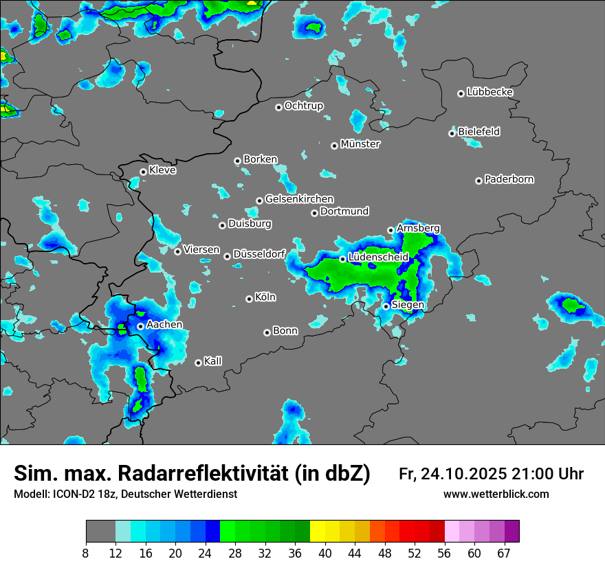 Modellkarten Simuliertes Radarbild