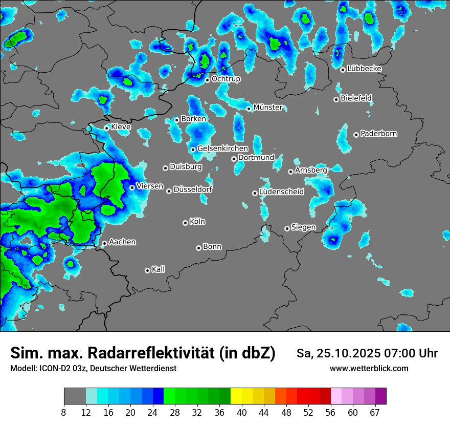Modellkarten Simuliertes Radarbild