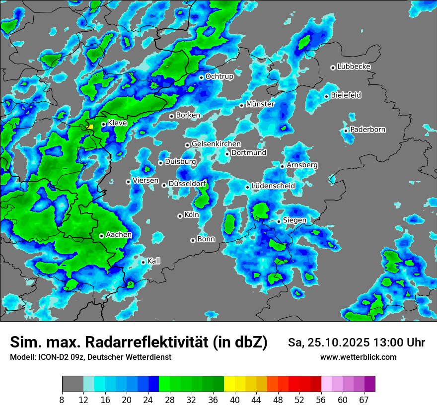 Modellkarten Simuliertes Radarbild