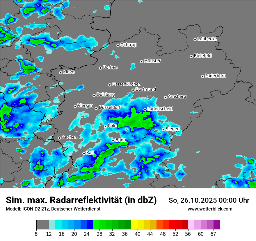 Modellkarten Simuliertes Radarbild