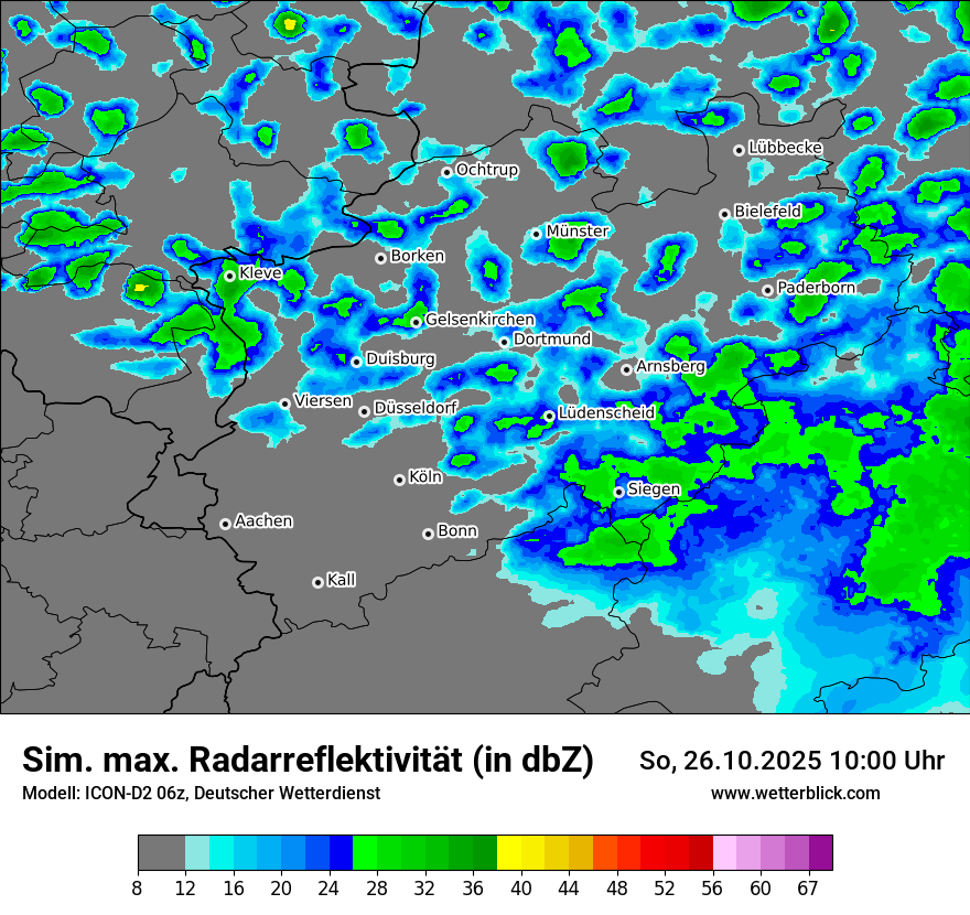 Modellkarten Simuliertes Radarbild