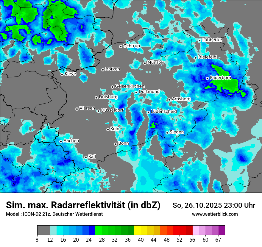 Modellkarten Simuliertes Radarbild