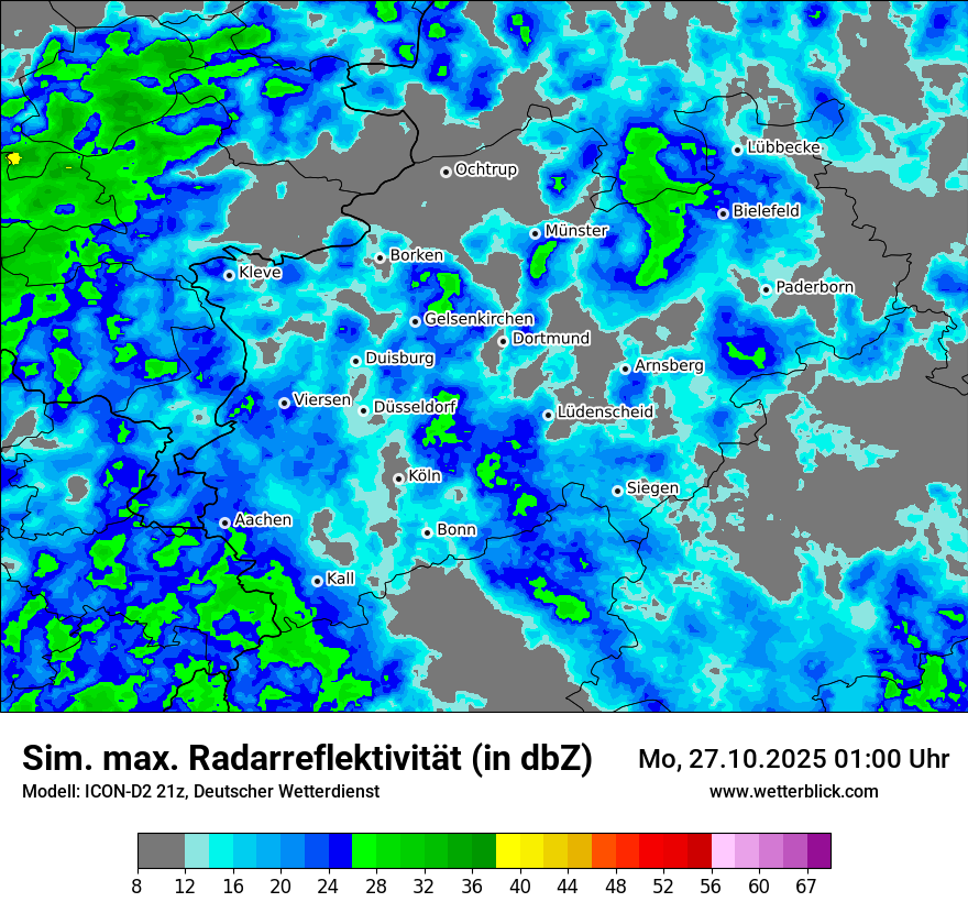Modellkarten Simuliertes Radarbild