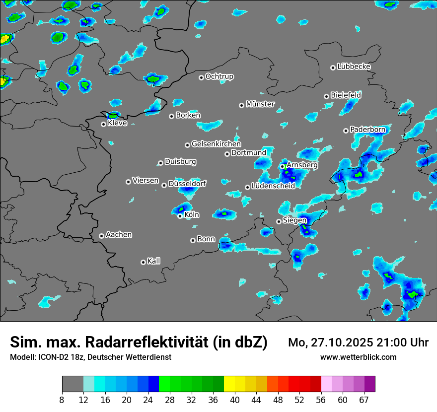 Modellkarten Simuliertes Radarbild